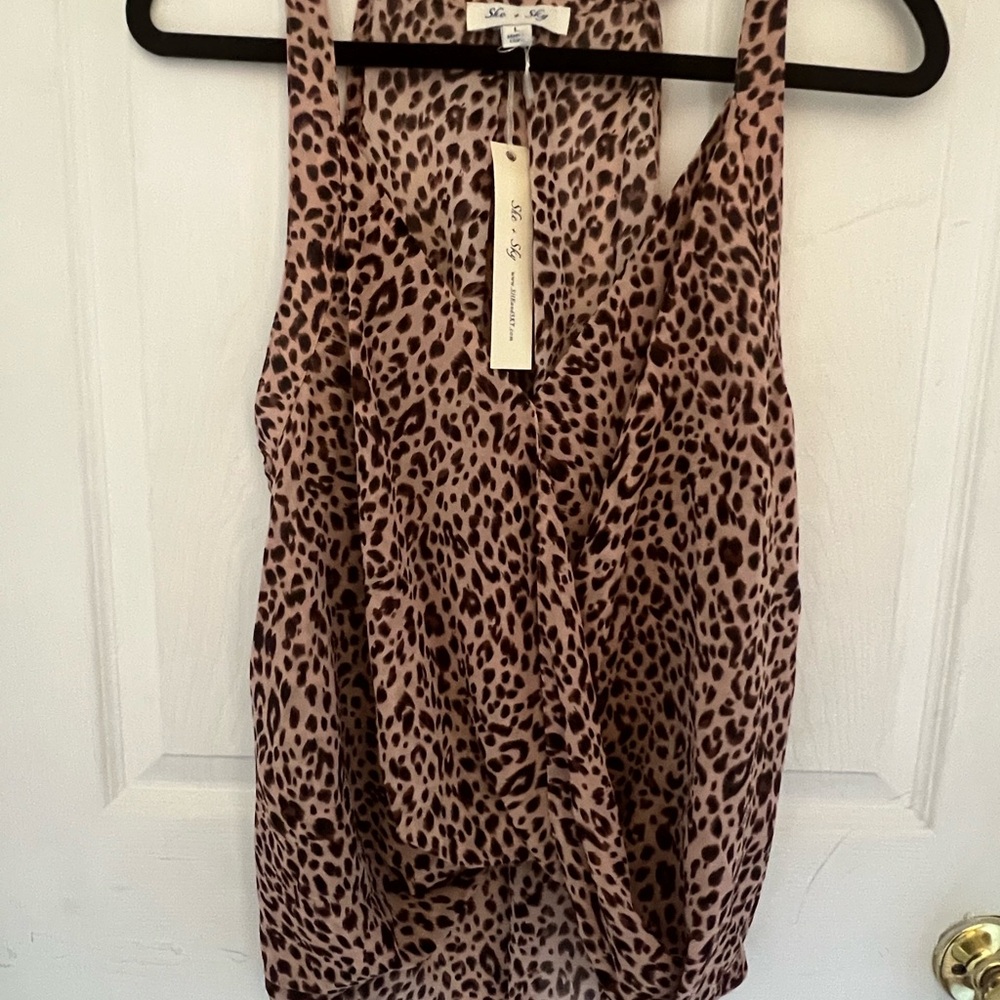She + Sky Animal Print Tank Top